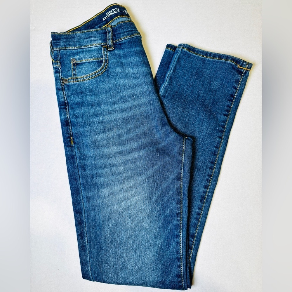 Children’s Place Blue Denim Jeans Stretch Skinny Etroit Youth Size 14 like new! - Picture 3 of 14